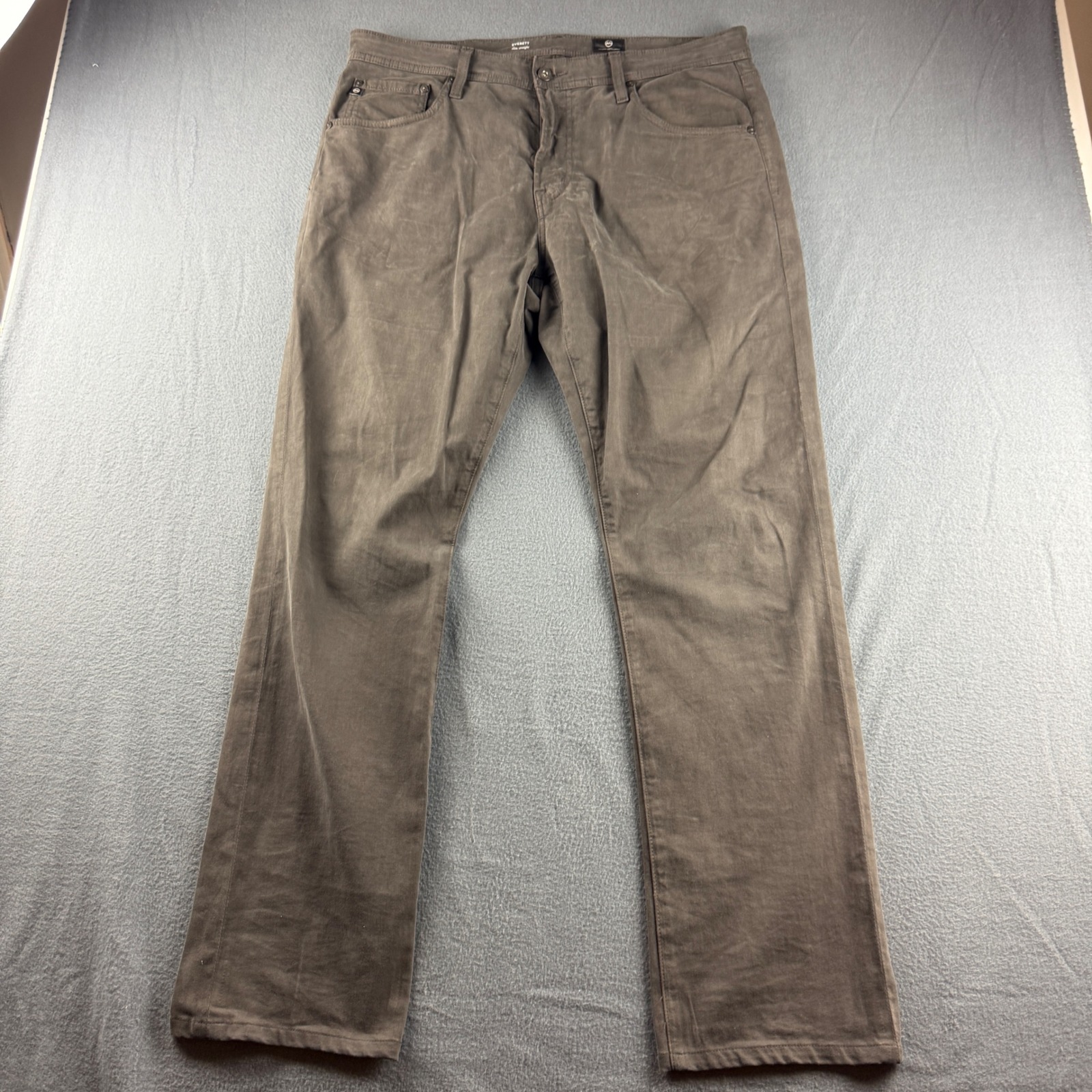Ag Adriano Goldschmied Everett Pants Men's 36x34 (Fits 38x34) Gray Slim Straight
